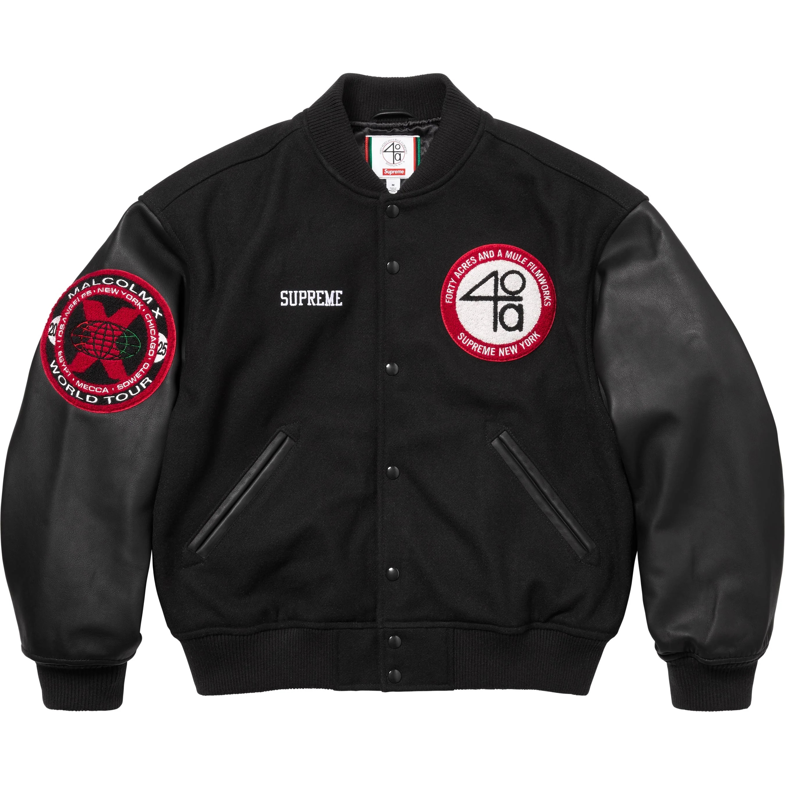 Supreme/40 Acres Malcolm X Varsity Jacket view 3